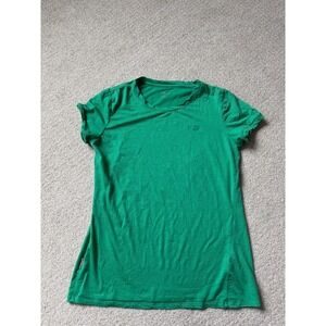 Icebreaker T-Shirt Womens Size L Green Merino Wool Slub Texture Logo Detail